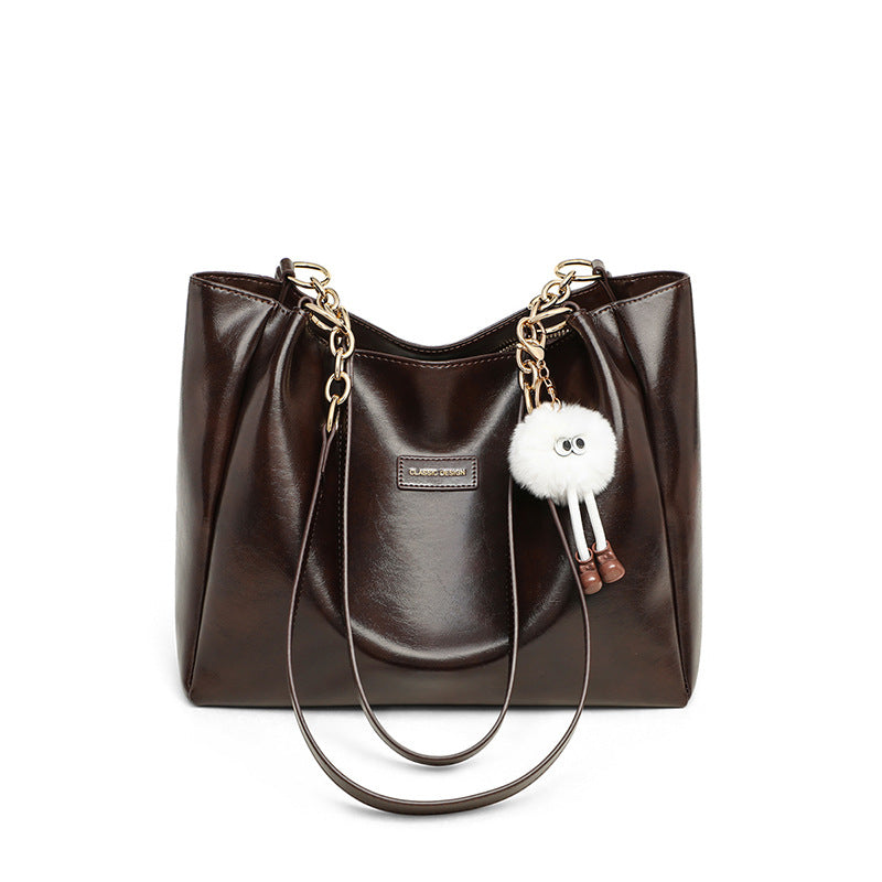 Women's Genuine Leather Large Capacity Retro Commuting Shoulder Bags