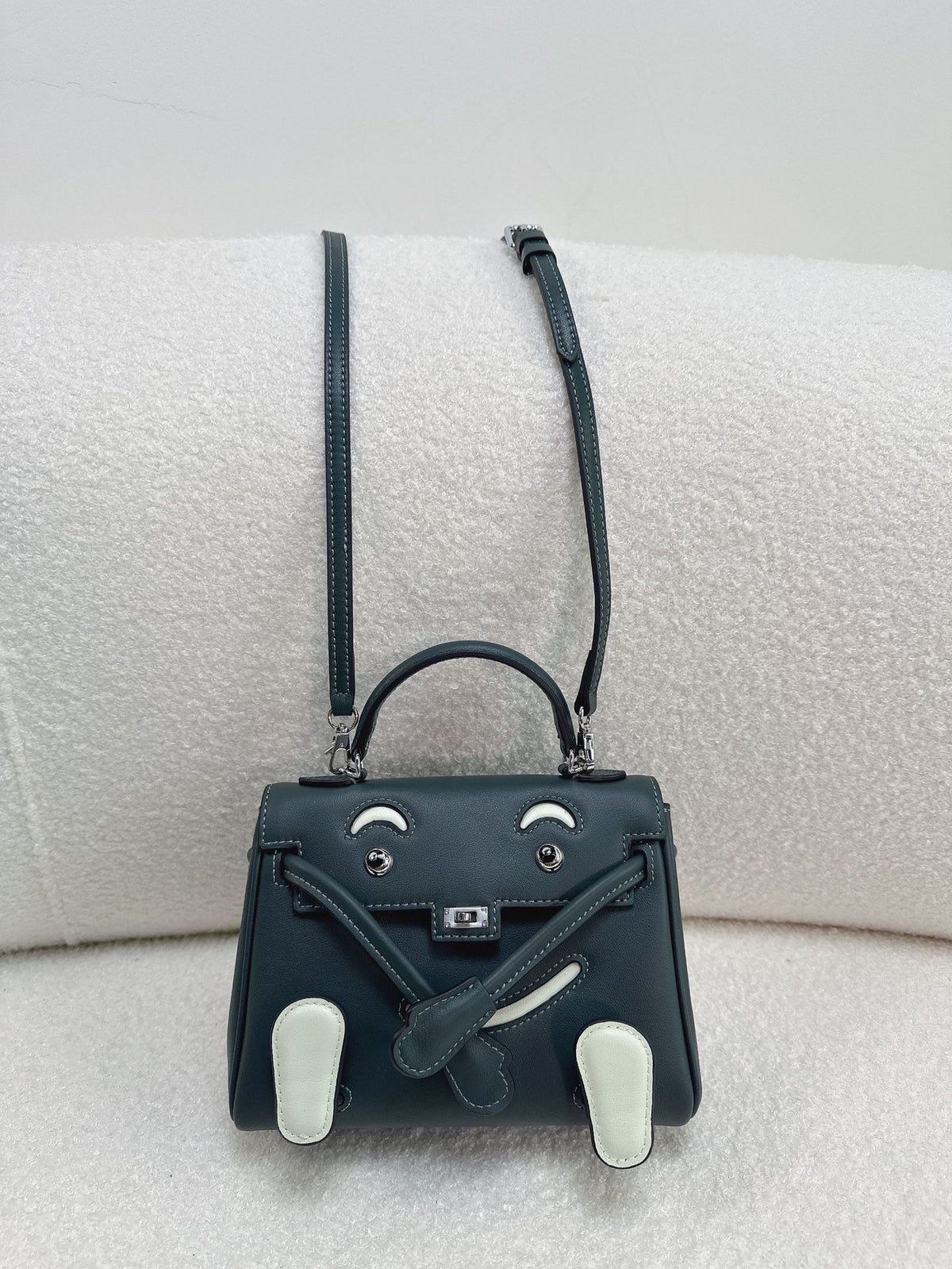 Crocodile Pattern Cowhide Millennium Doll Kelly Mini Bags