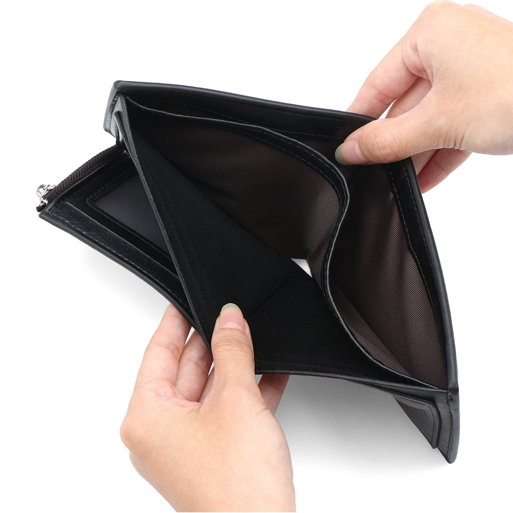 Men's Short Simple Light Luxury Zipper Sier Bags
