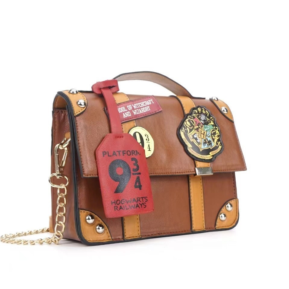 Women's Retro Brown Stitching Contrast Color Hogg Coin Purses