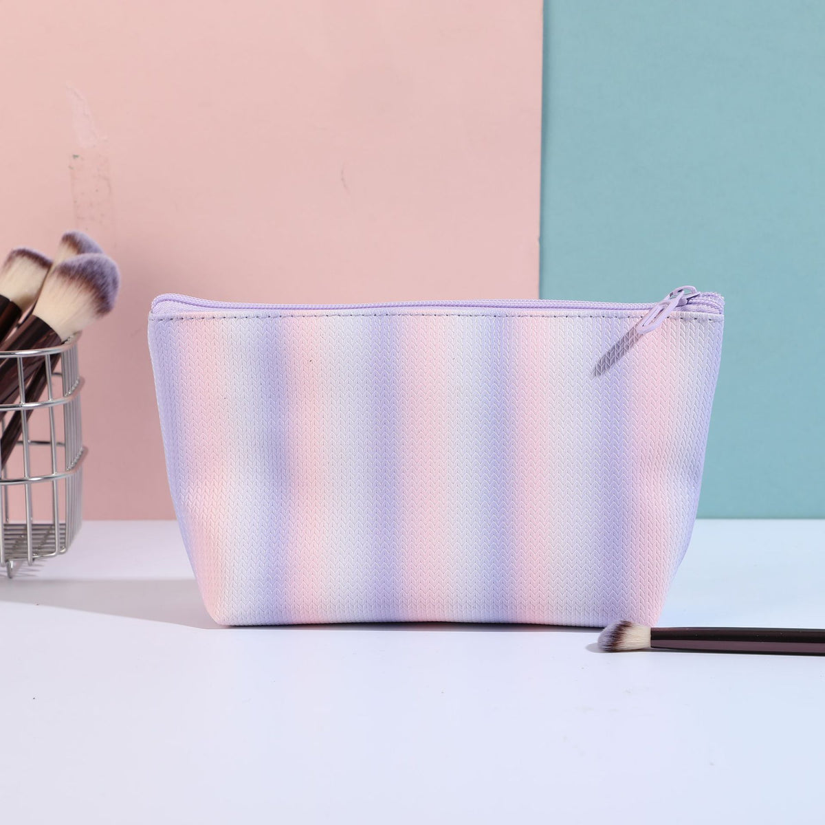Transparent Striped Rainbow Portable Storage Wash Bags