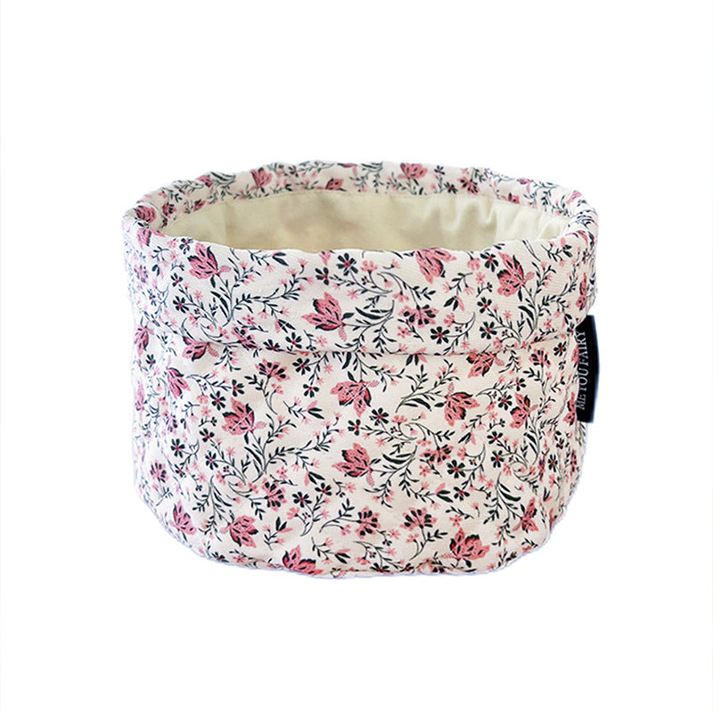 Open Retro Toiletry Floral Art Storage Portable Makeup Bag