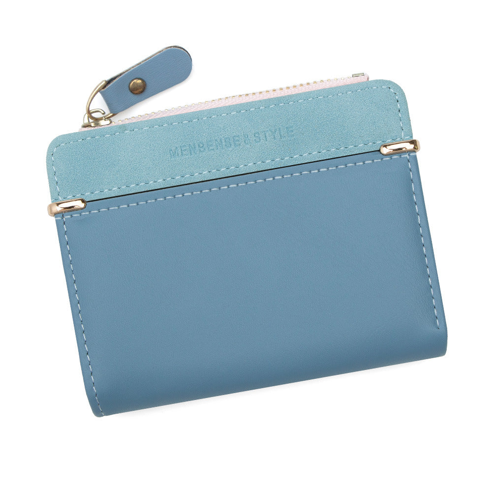 Elegant Women's Korean Simple Zipper Short Coin Purses