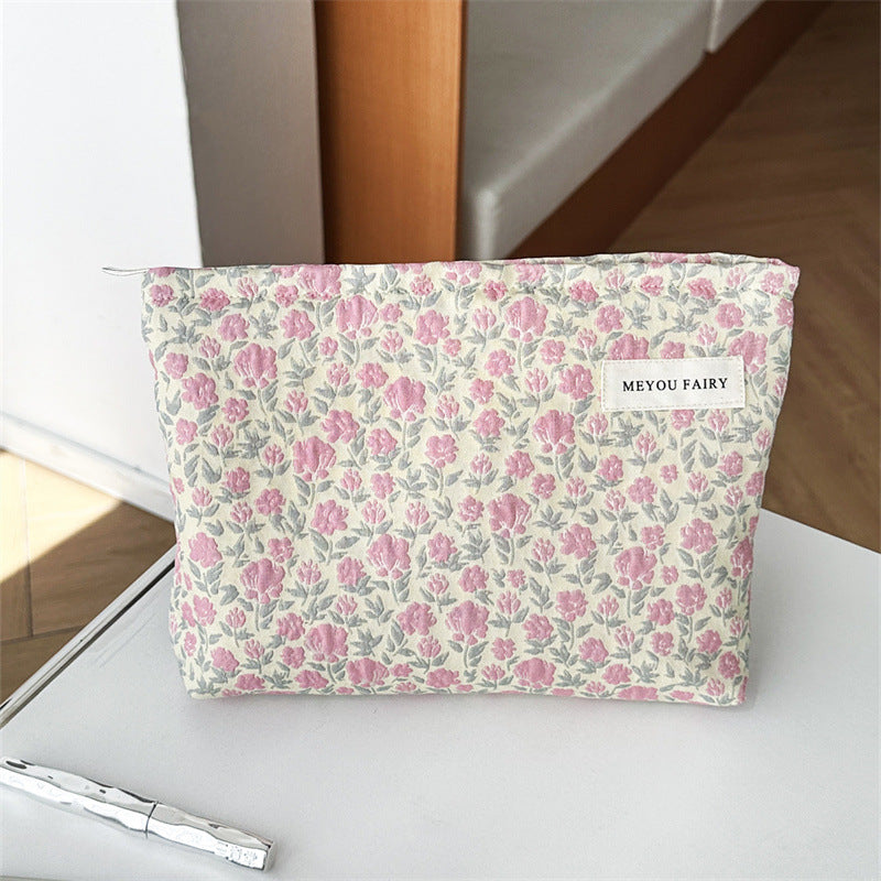 Large Capacity Portable Clutch Jacquard Buggy Makeup Bag