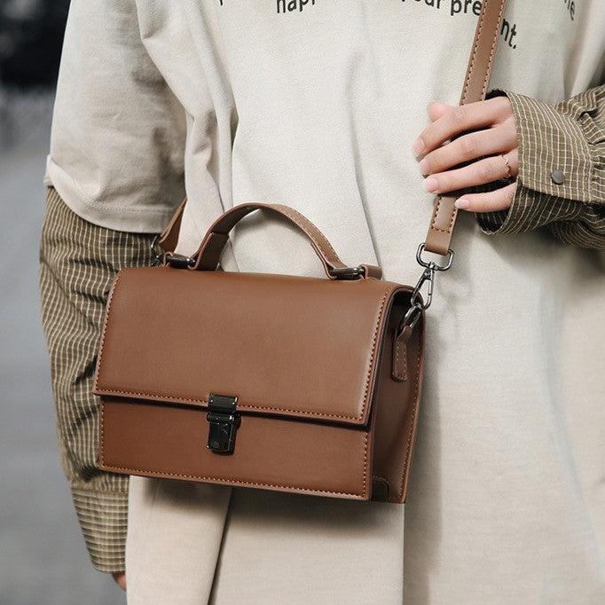 Stylish Men's Fashion Commuting Texture Box Women's Shoulder Bag