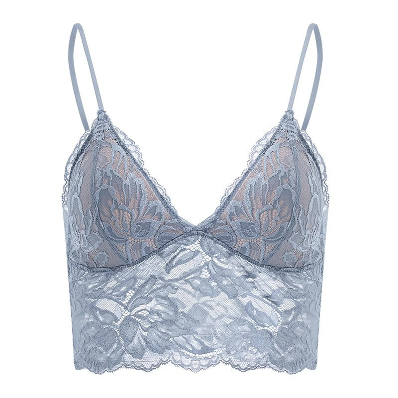 Women's Lace Wireless Small Chest Triangle Cup Thin Lingerie Sets