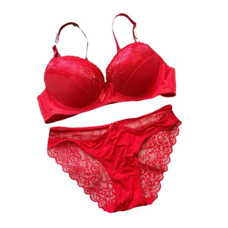 Women's Breathable Big Chest Small Comfortable Double-breasted Lingerie Sets