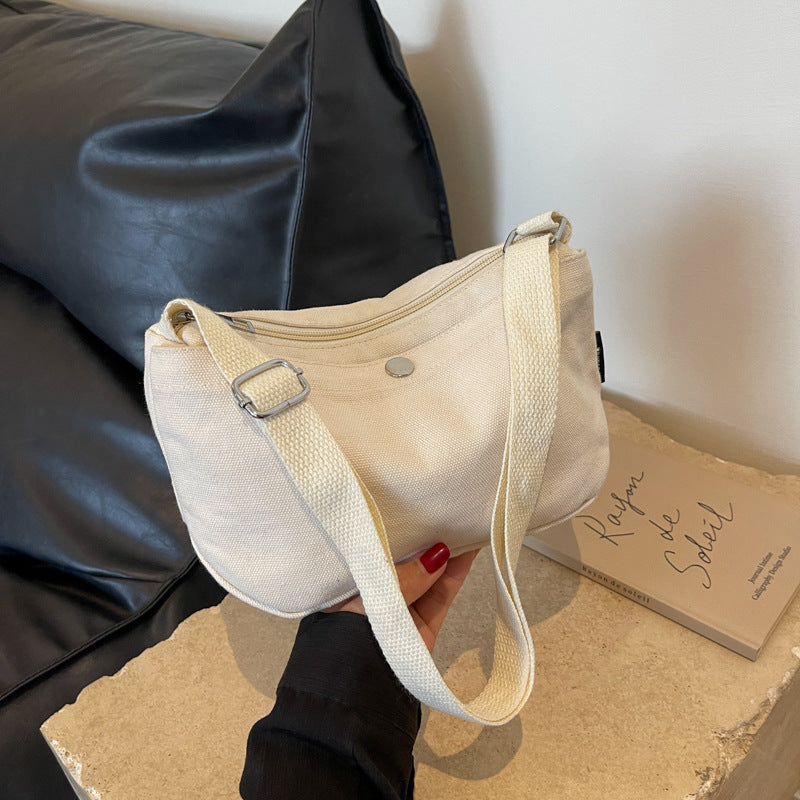 Canvas Mobile Simple Solid Color Cloth Women's Messenger Bag