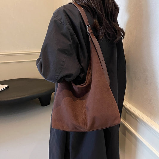 Women's Large Capacity Suede Bread For Popular Shoulder Bags