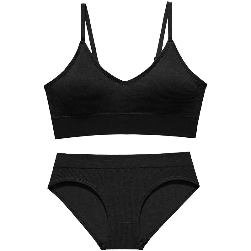 Women's Show Small Thin French Triangle Cup Wireless Lingerie Sets