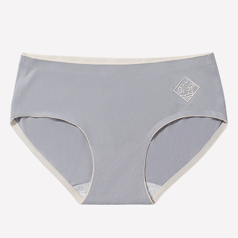 Women's Style Seamless Underwear Mid Waist Antibacterial Cotton Crotch Breathable Panties