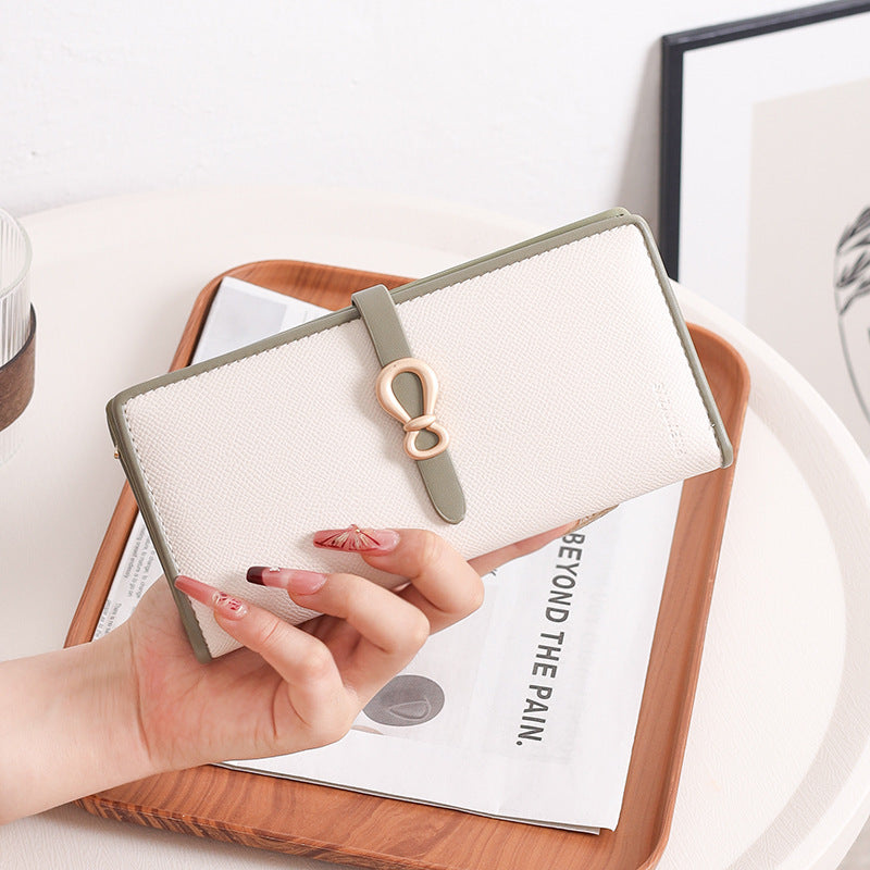 Women's Korean Contrast Color Clutch Two-fold Folding Ladies Wallet