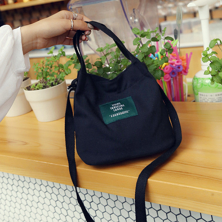 Women's Korean Style Trend Canvas Fashion Simple Bucket Bags