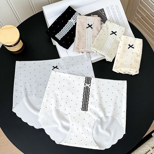 Women's Style Polka Dot Stitching Lace Underwear Panties
