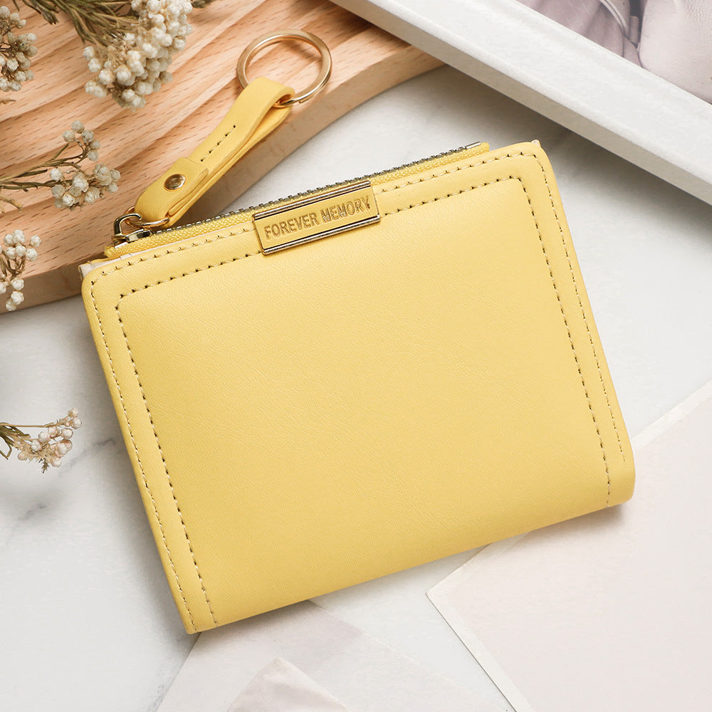 Women's Korean Fashion Short Zipper Document Coin Purses