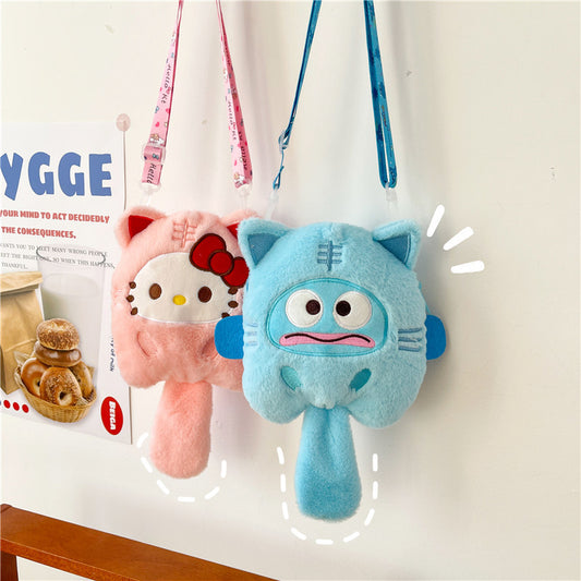 Cute Plush Western Style Cartoon Cat Shoulder Bags