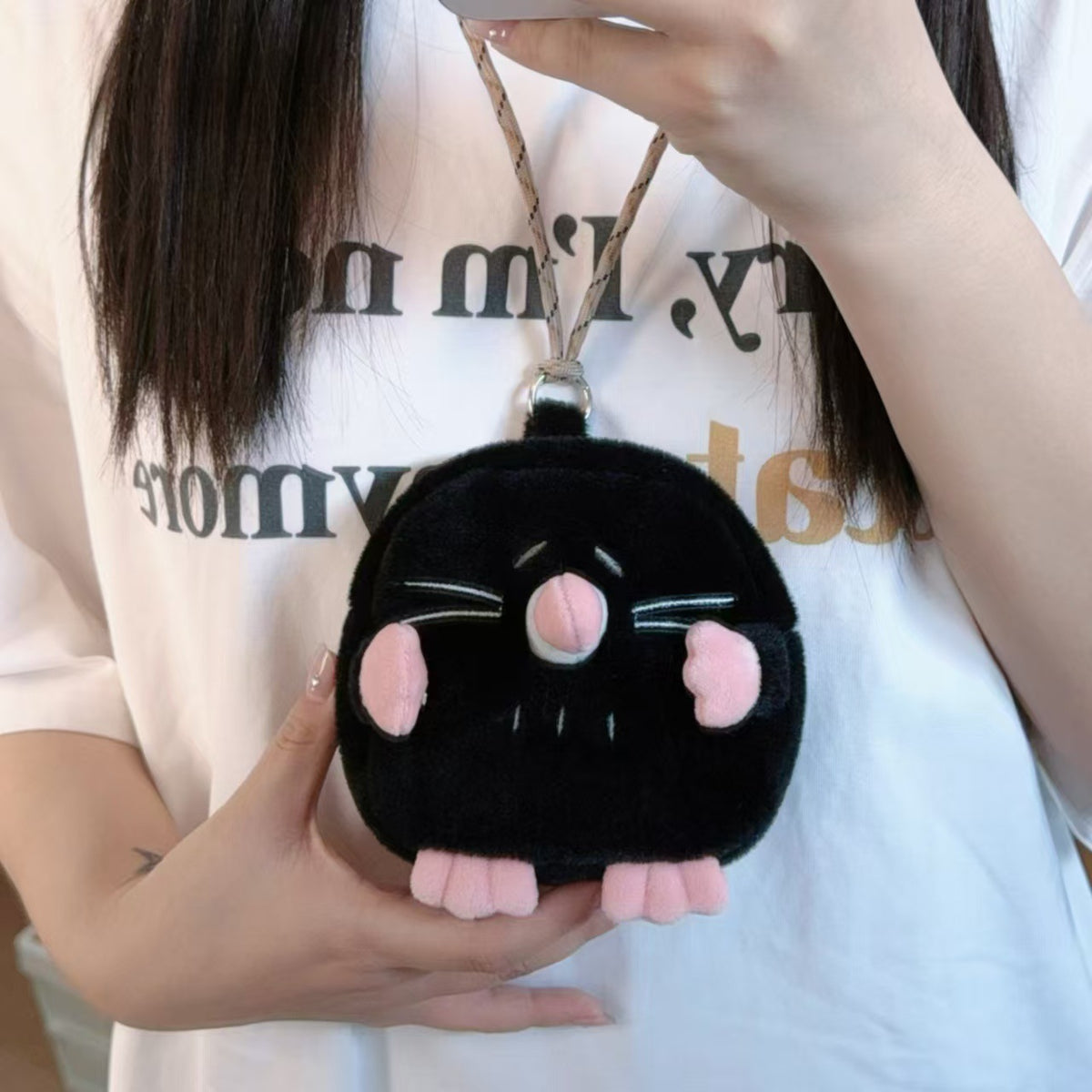 Mole Disk Couple Birthday Gift Plush Women's Messenger Bag