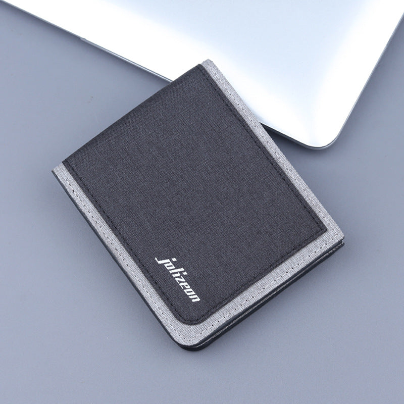 Men's Canvas Short Integrated Two Fold Men's Wallets