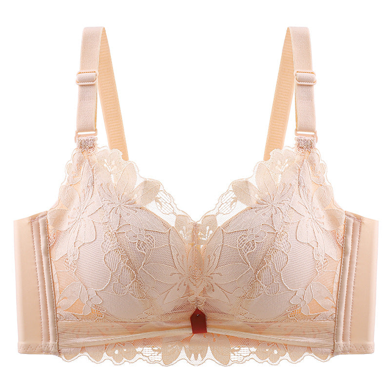 Women's Gathering Top Support Thickened Breathable Wireless Lingerie Sets