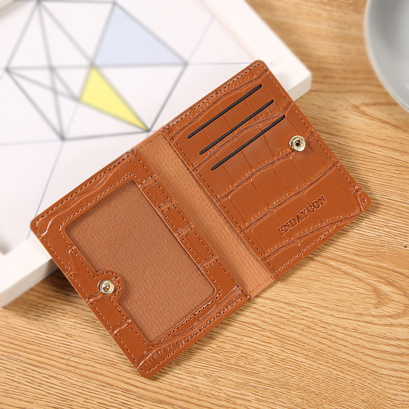 Women's Short Exquisite Hasp Clutch Fashion Two Card Holder