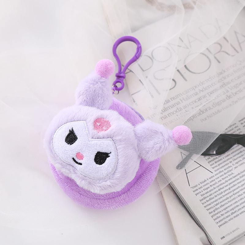 Cute Plush Doll Hairstyle Cartoon Zipper Storage Mini Coin Purses