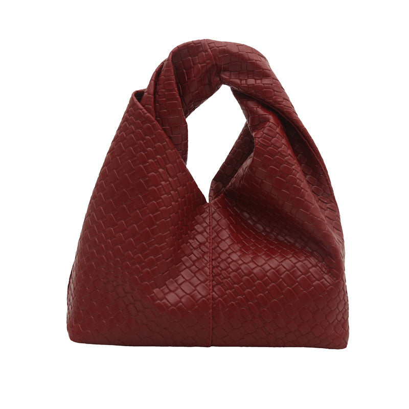 Retro Large Capacity Spring Simple Pure Color Trendy Woven Bags