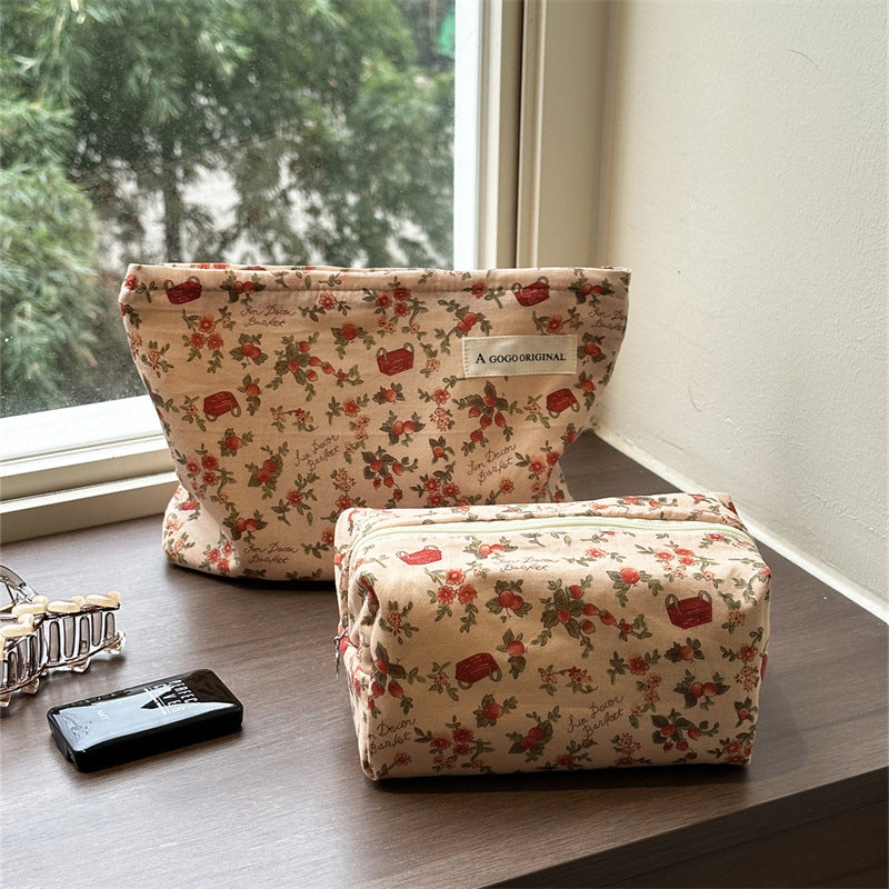Fresh Floral Good-looking Large Capacity Simple Storage Makeup Bag
