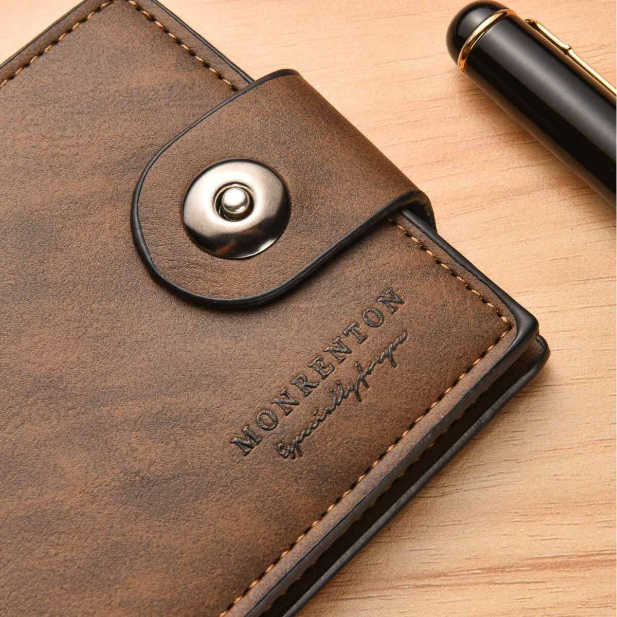 Men's Magnetic Snap Thin Multiple Slots Retro Men's Wallet