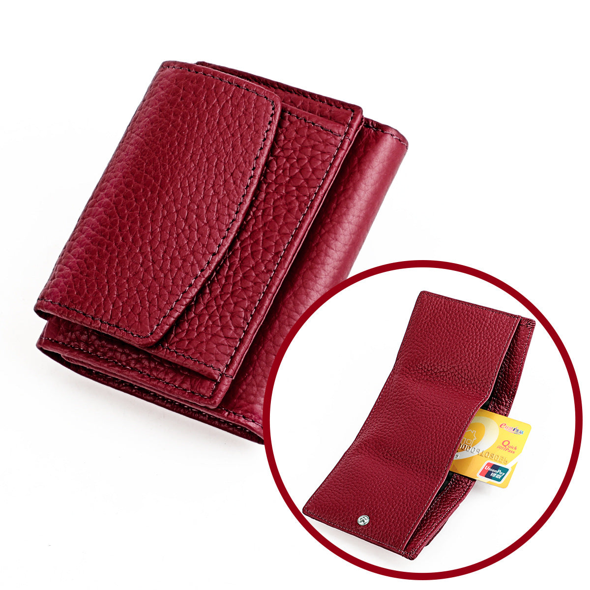 Elegant Women's Genuine Leather Loose Short Coin Purses