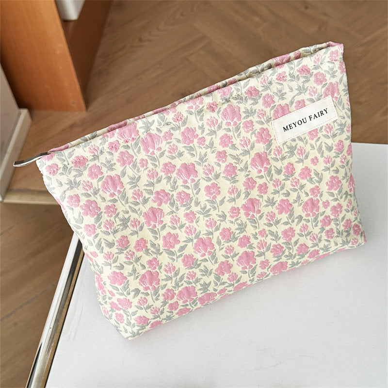 Large Capacity Portable Clutch Jacquard Buggy Makeup Bag