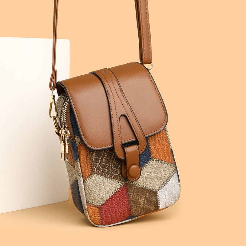 Women's Mobile Zipper Versatile Fashion Vertical Soft Leather Phone Bags