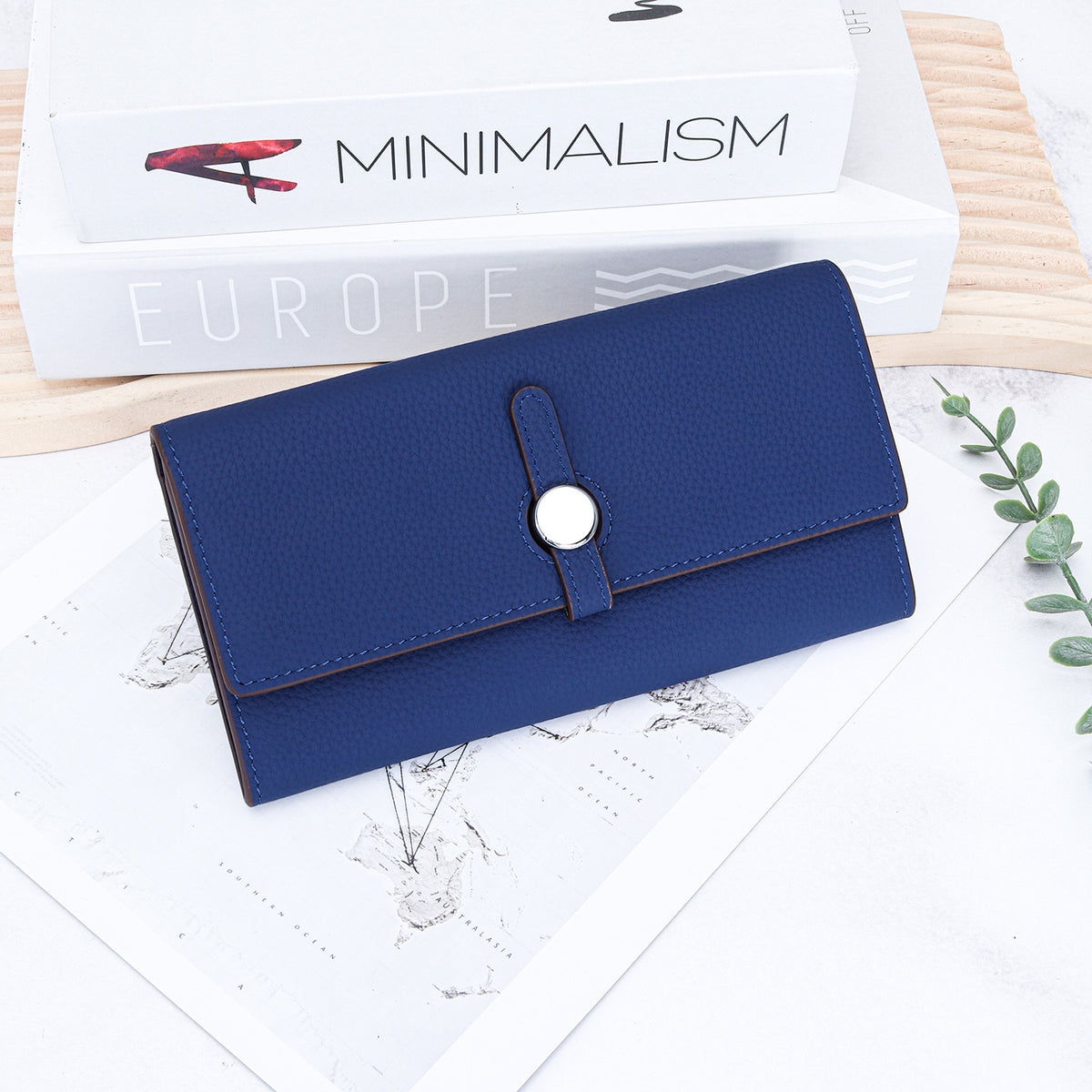 Women's Fashion Long Genuine Leather Design Clutch Large Ladies Wallet