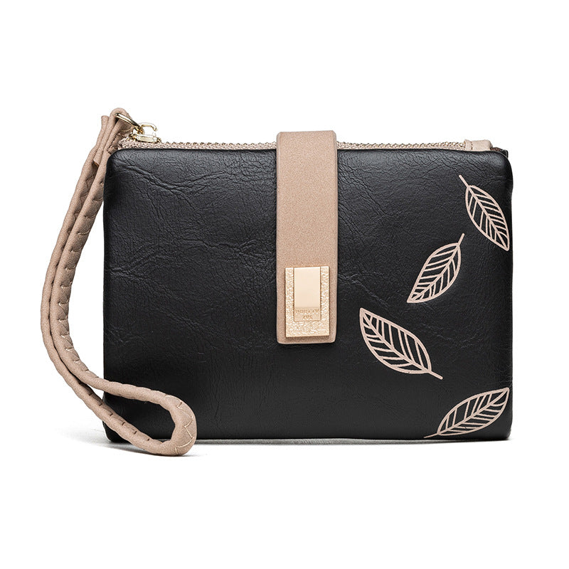 Casual Stylish Women's Retro Frosted Leaf Coin Purses