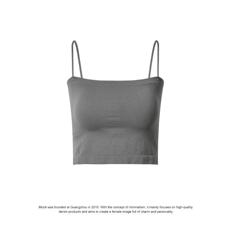 Hot With Chest Pad Fixed Cup Backless Bandeau Vest Tanks Camis