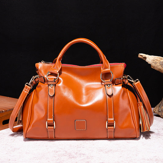 Women's Retro Work Plant Soft Hand-held Commuter Crossbody Bags