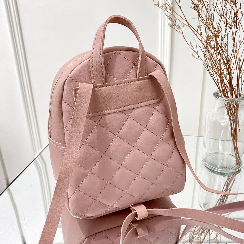 Comfortable Creative Embroidered Korean Style Rhombus Backpacks