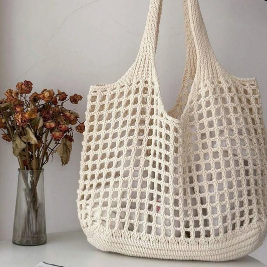 Shopping Knitted Hollow Beach Woven Female Shoulder Bags