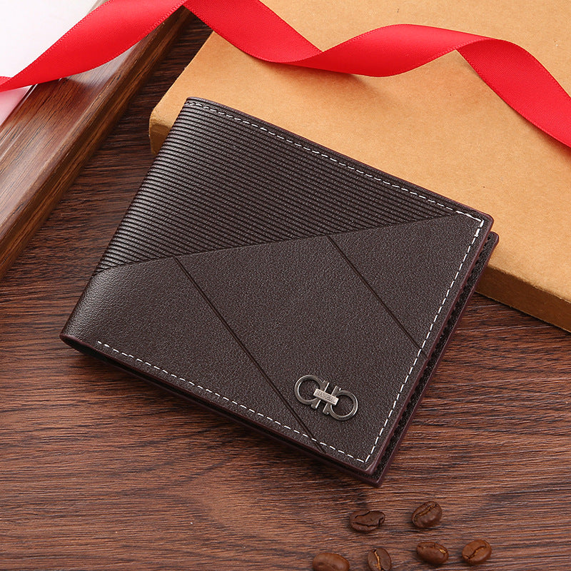 Men's Short Thin Trend Multiple Slots Embossed Men's Wallets