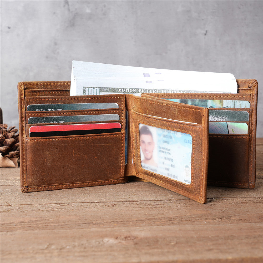 Men's Horse Leather Short Vintage Change Handmade Men's Wallet