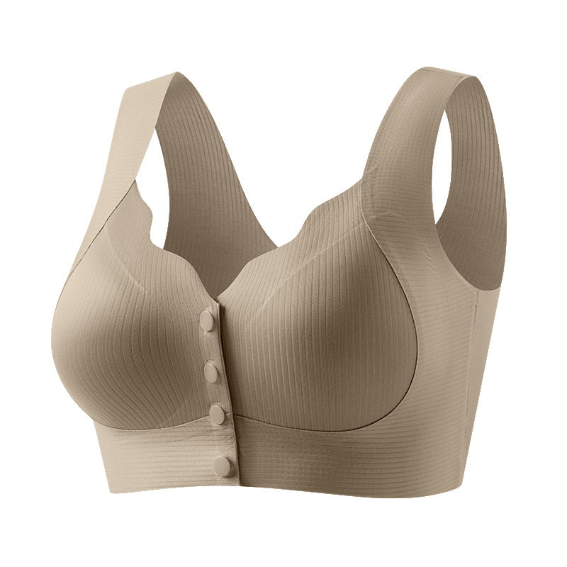 Women's Mother's Front Buckle Lifting Traceless Underwear Everyday Bras