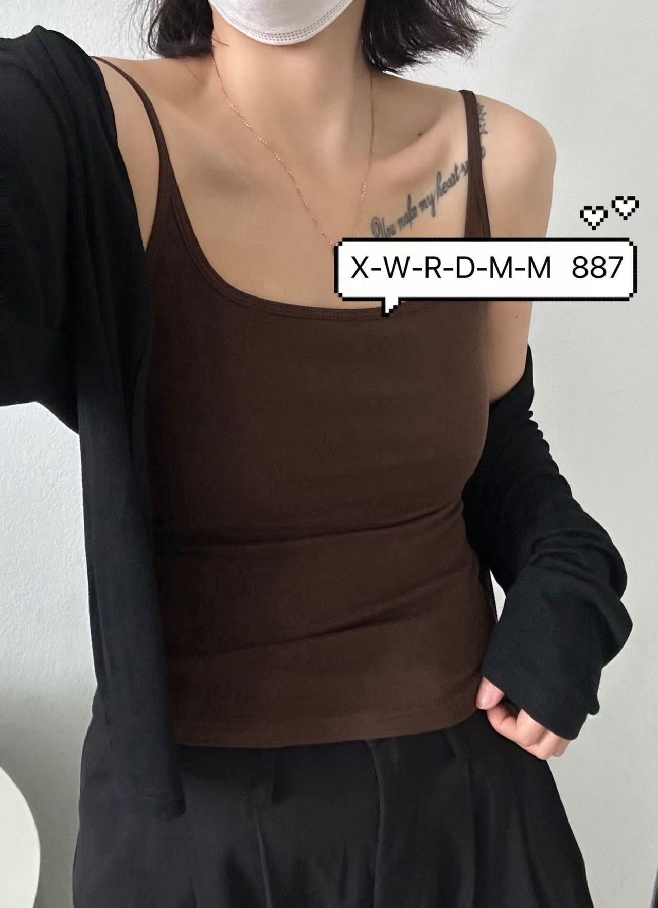 Hanger Long Camisole Fixed One-piece Cup Tanks Camis