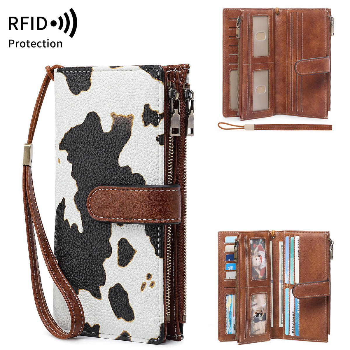 Stylish Women's Swiping Vintage Zipper Long Ladies Wallet