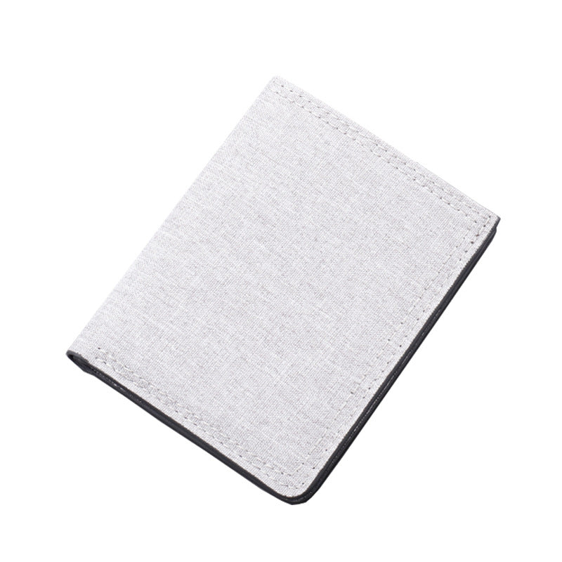 Men's Canvas Short Driving License Mini Thin Men's Wallets