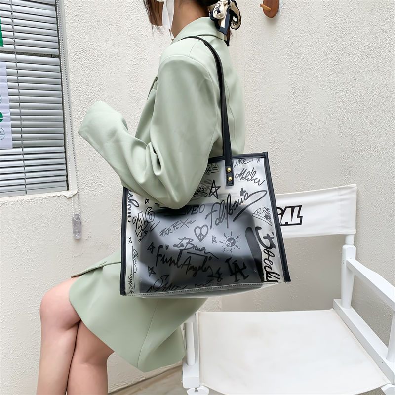 Versatile Transparent Family Waterproof Class Commuter Handbags