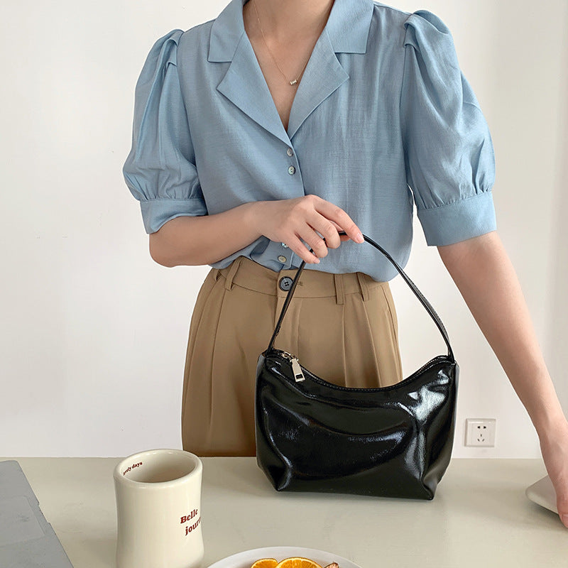 Women's Sier Commuter Underarm Solid Color Simple Fashion Handbags