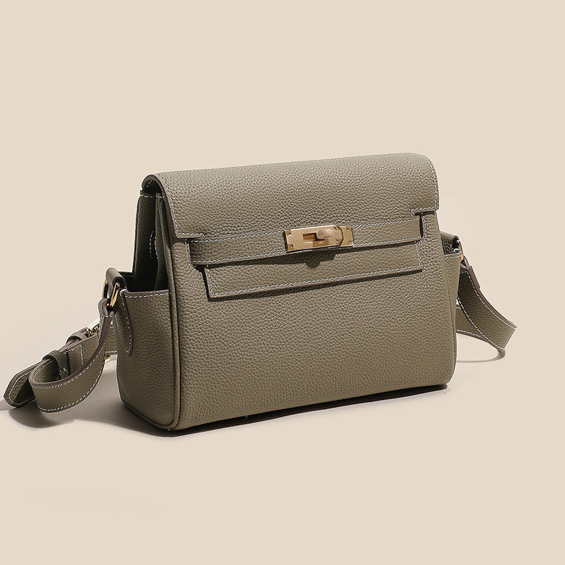 Layer Cowhide Kelly Versatile Retro High Sense Lock