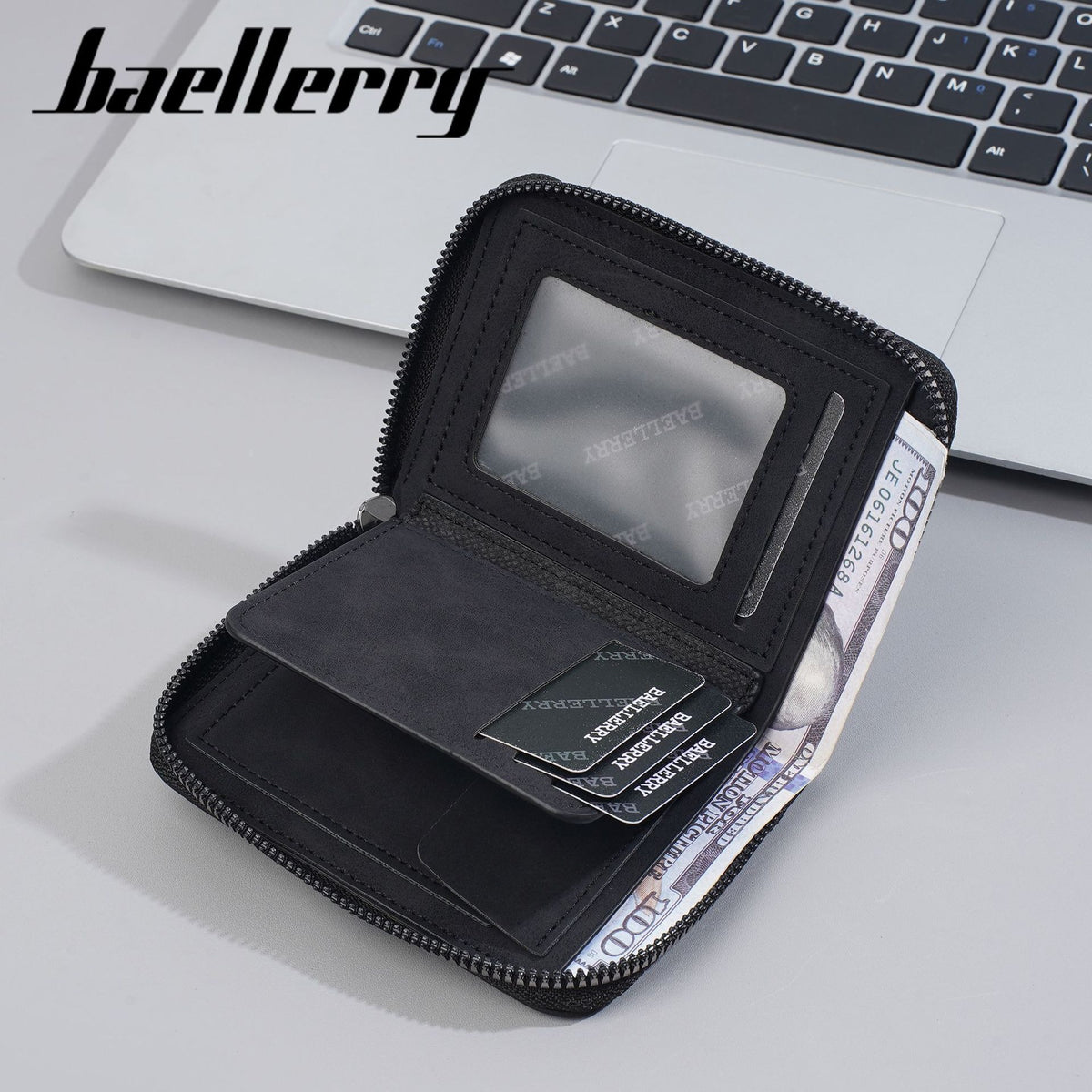 Men's Short High-grade Frosted Zipper Simple Leather Men's Wallet