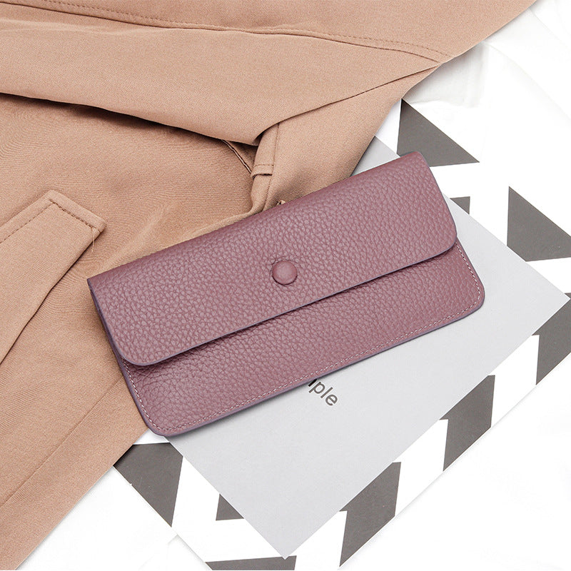 Women's Cowhide Long Hand-held Genuine Leather Ladies Wallet