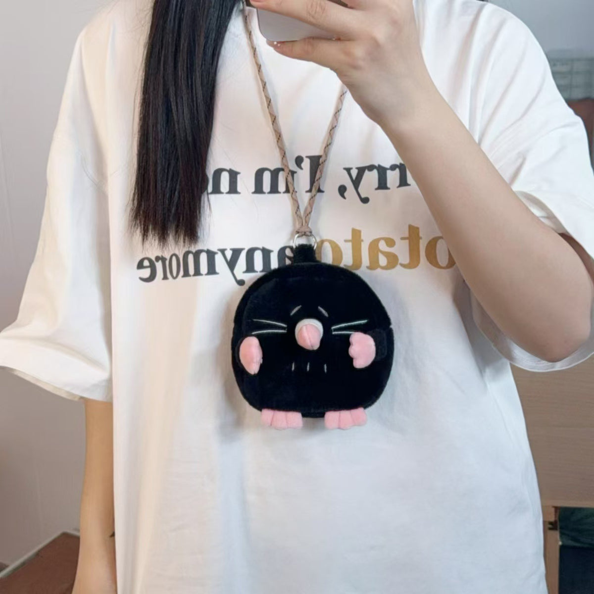 Mole Disk Couple Birthday Gift Plush Women's Messenger Bag