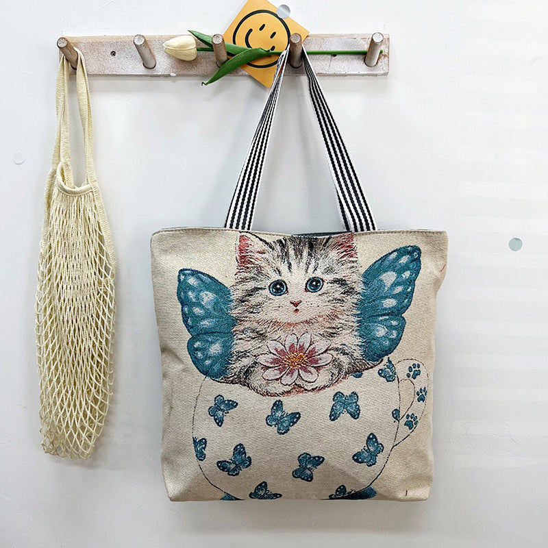 Women's Silk Cloth Fashion Korean Creative Pattern Women's Shoulder Bag